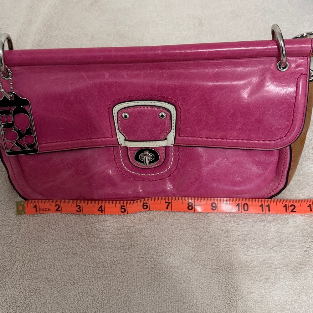Coach Two-Tone Pink and Brown Shoulder Bag with Silver Hardware $100 or B/0 - Picture 15 of 17